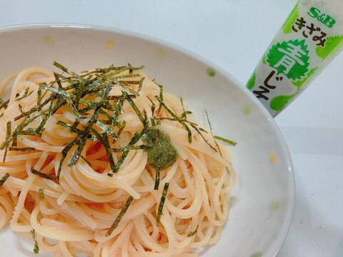 ガーリックバターソースで麺が伸びにくい明太子パスタ